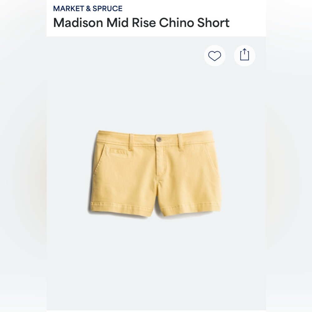 Market & Spruce Madison Mid-Rise Chino Shorts - Size 6